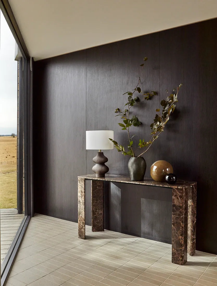 Atlas Slab Console Table - Emperador Marble