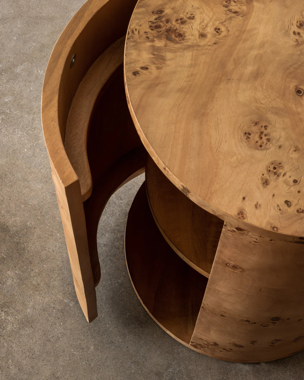 Vernier Round Side Table - Natural