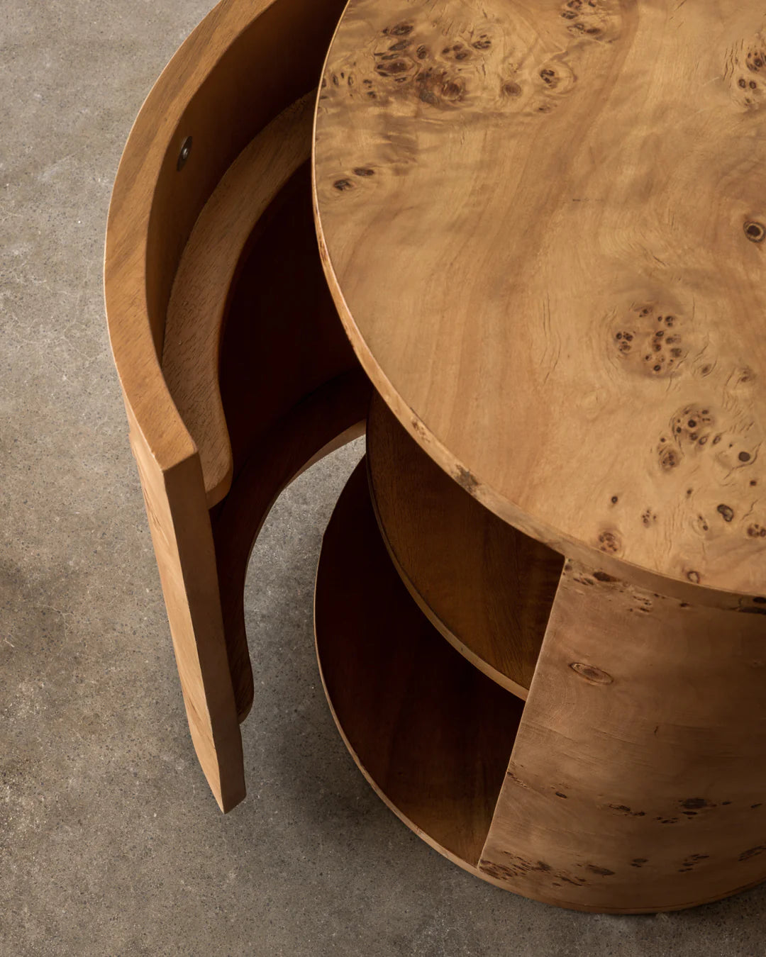 Vernier Round Side Table - Natural